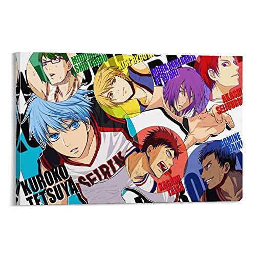 黒子のバスケアニメキャンバスプリントポスターアート写真家の壁の装飾絵画12x18inch（30x45cm）