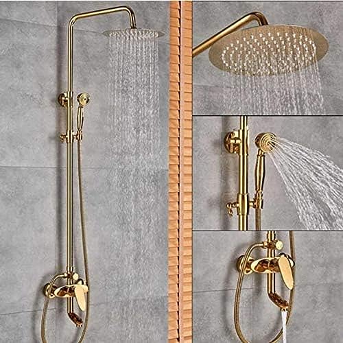 Robinet mitigeur de douche à pluie dorée avec douchette 8"
