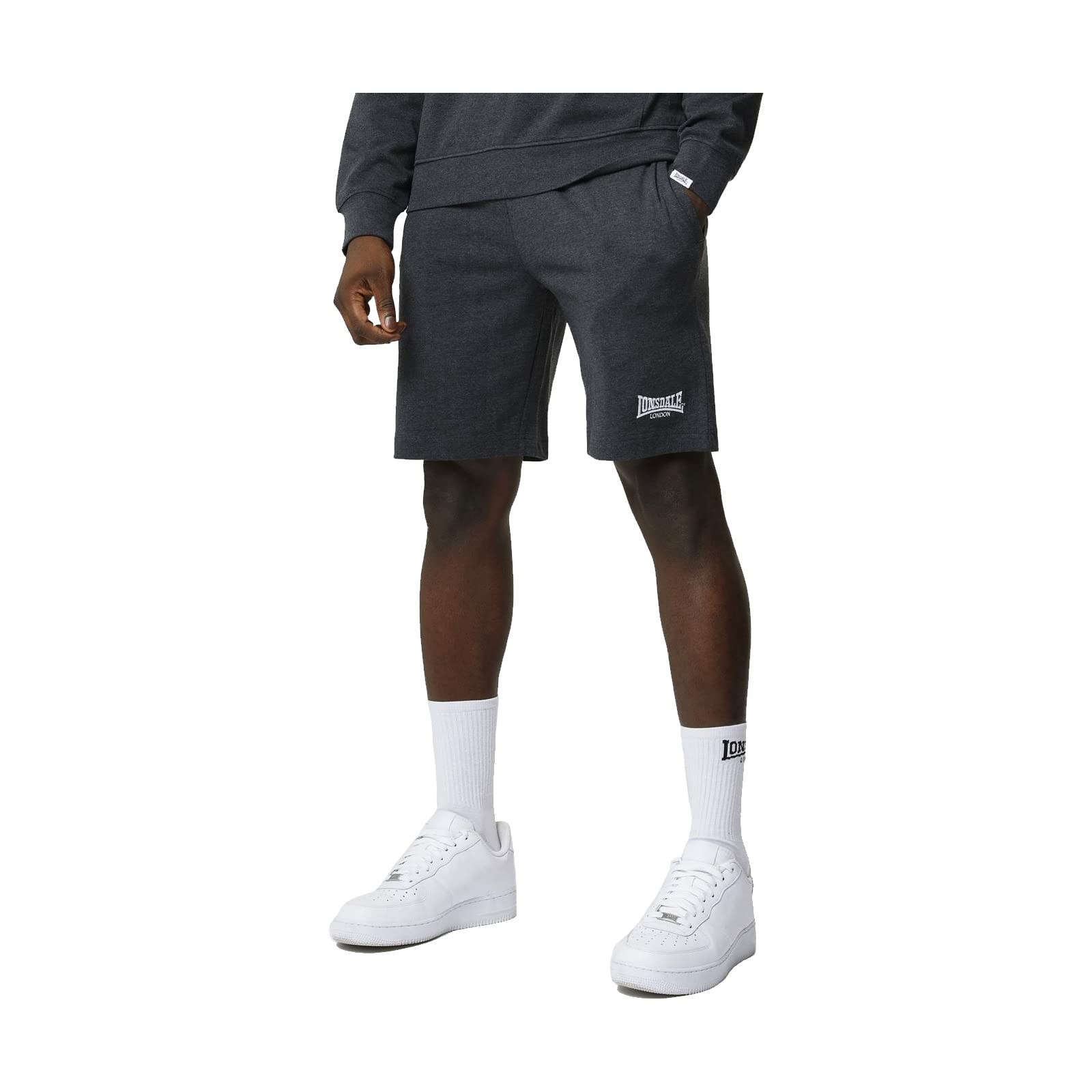 Lonsdale Mens Jersey Lounge Shorts Bottoms Charcoal Marl 4XL