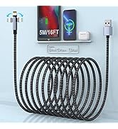 Câble De Charge iPhone 5 M, [Certifié Apple MFi] Rotation à 180 Degrés USB-A Vers Lightning Câble...