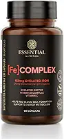 Fe Complex Ferro Quelado + Vitamina C Essential Nutrition – Suplemento de Ferro para Imunidade, Energia e Absorção Eficiente – 90 Cápsulas