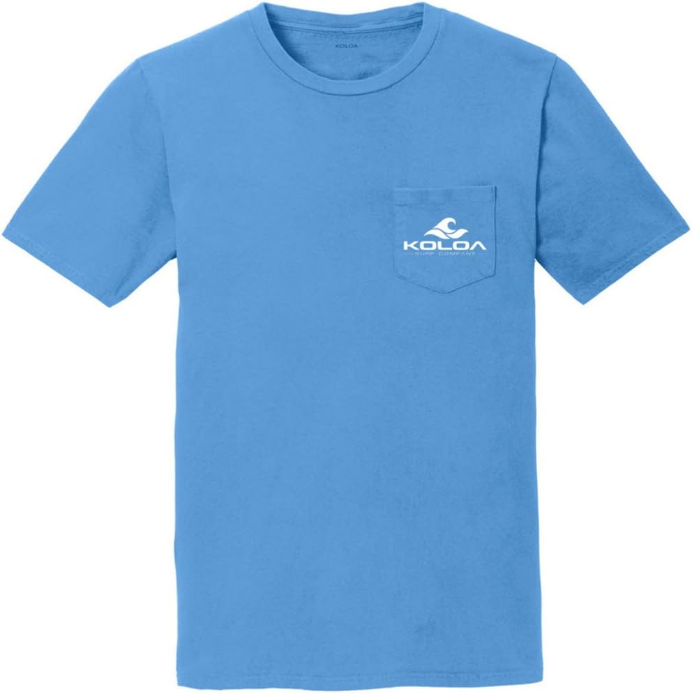 Koloa Classic Wave Logo Pigment Dyed Pocket Tee's in Sizes S-4XL
