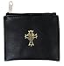 Genuine Leather Lined Rosary Case with Celtic Cross Crucifix, Black, 3 3/4 Inch