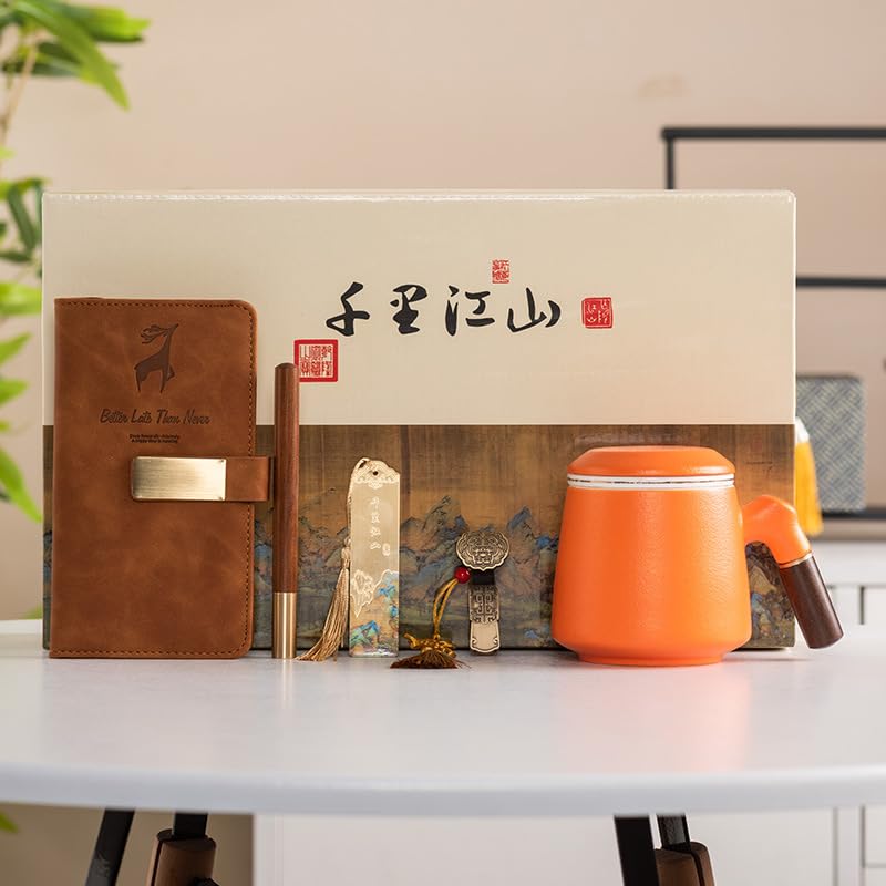 Filiżanka do herbaty Kung Fu Kubek ceramiczny z pokrywką kubek separacyjny herbata drewniany uchwyt biuro wysokiej klasy nowy chiński prezent hurtowy małe kubki do herbaty