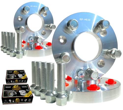 IGP Kit 4 Distanziali Ruote 16 + 20 mm Compatibili Con A3 Q2 Q3 Q4 + Volkswagen Golf 5 6 7 8 + 20 Bulloni in Acciaio Made in Italy