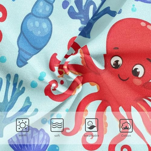 Girls Underwear Toddlers 2t Cotton Panties for Girl Funny Undies Kids Briefs Cute Red Cartoon Octopuses Blue3