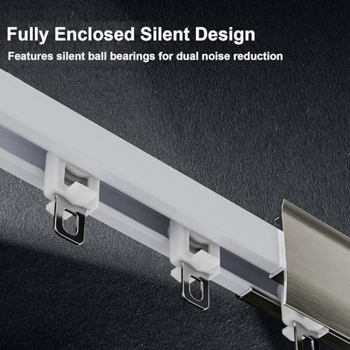 Heavy Duty Black Aluminum Ceiling Track Kit for Bay Window & Balcony Curtains - Includes Mounting Accessories, 1.2M (3.9FT) - Perfect for Privacy Solutions
