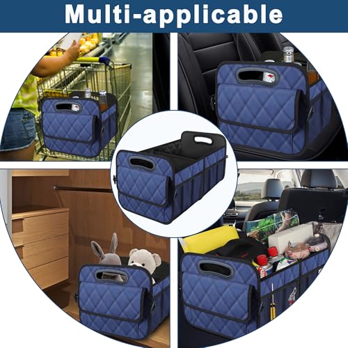 Image of Deosk Car Trunk Organizer for SUV, Car Organizers and Storage with Reinforced Handles, Car Accessories for Women /Men 70L Waterproof Polyester Trunk Organizer(Large, Navy Blue)
