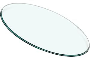 Premium Round Glass Table Top with Non-Slip Bumpers
