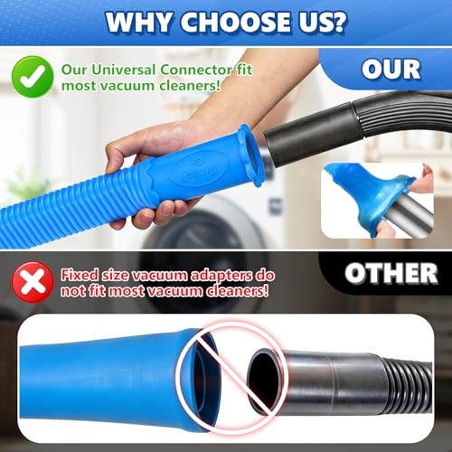 Image of Sealegend 2 Pack Dryer Vent Cleaner Kit Vacuum Attachment Blue 31.5 inch