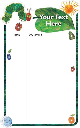 Oliver's Label - Calcomanía de pared laminada de borrado en seco, 17.45 x 11 pulgadas, planificador diario personalizado para niños, pizarra blanca