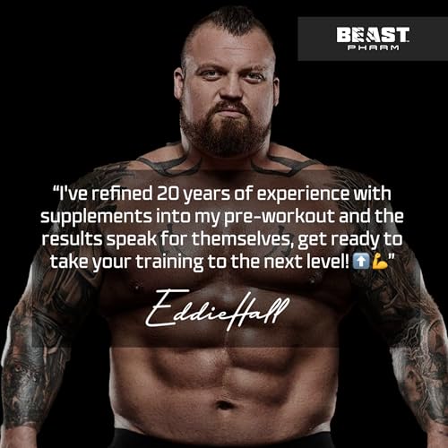 Beast | Pre Workout Powder | Preworkout with Beta Alanine, Citrulline Malate | Eddie Hall's STIM | 390g / 30 Servings | Sour Cherry - Image 6