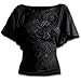 spiral-direct-entwined-boat-neck-bat-sleeve-top-camiseta-negro-black-001-44-talla-del-fabricante-large-para-mujer