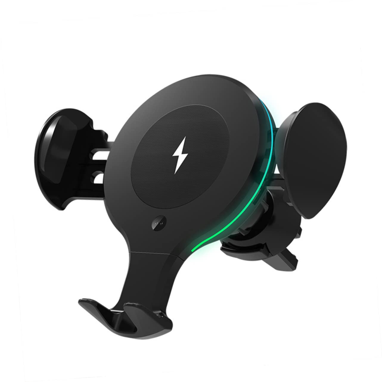 Caricabatterie Wireless Auto 10w per Telefono Supporto | Nero, Abs e Pom, Braccio Telescopico, Clip Bocchetta e Ventosa Inclusi