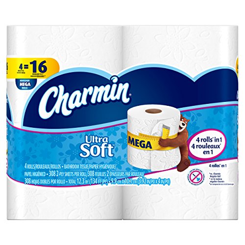Image of Charmin Ultra Soft Toilet Paper, Bath Tissue, Mega Roll, 24 Count, 4 Count (Pack of 6)