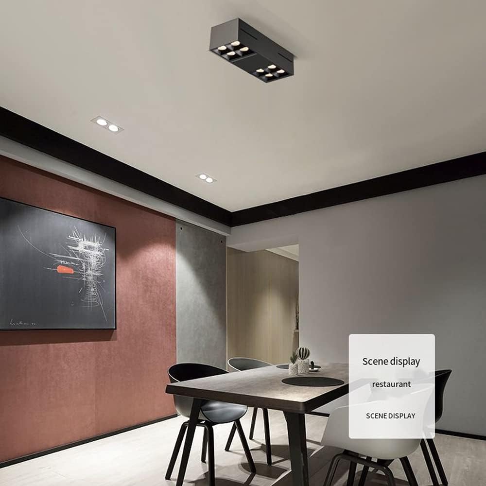 40W Square Surface Mounted LED Ceiling Light, Segment Switch Remote Control Dimming Smart LED Downlights, 3000K/4000K, CRI 90+ Beam Angle 24° Home Spotlights AC 90-265V High Brightness (Color :