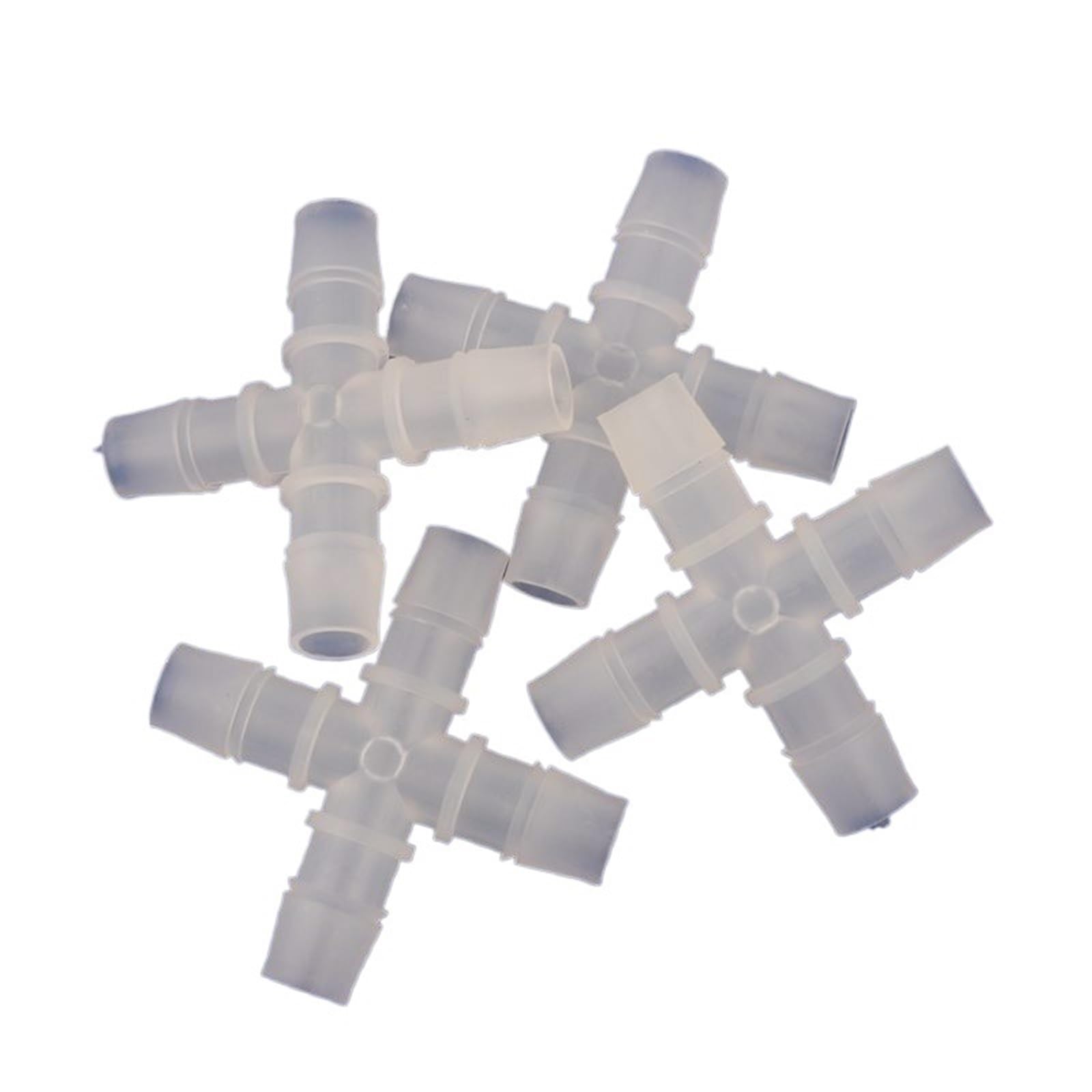 200 sztuk 2.4~12.7mm plastikowe złącze krzyżowe 2 4 6 8 10 12mm nawadnianie ogrodu równe 4-sposoby akwarium pompa powietrza wąż złącze rurowe(8mm)