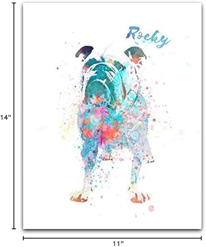 Vista 92 de Regalo personalizado para perros y amantes de los perros. Estilo acuarela. (lienzo enmarcado de 20 x 25 pulgadas, Golden Retriever)