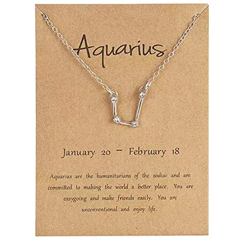 Zodiac Star Sign Constellation Jewellery Necklace Pendant for Women and Girls