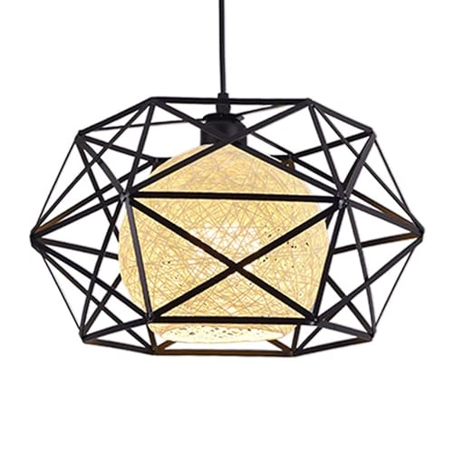 YGZPALH Macaron Color Industrial Pendant Light Metal Cage Island Light Fixture Adjustable Hanging Cafe Decor Light Foyer Dome Lighting E26 Base for Dining Foyer Loft Restaurant Ceiling Light