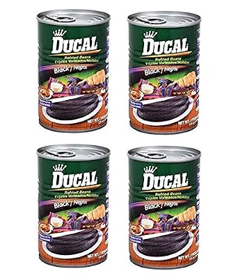 DUCAL Frijoles Negros Volteados Molidos 4 PACK 425 gr. c/u | Refried Black Beans 4 PACK 15 oz. each.