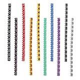 Hohopeti 150 Stück Bunte Kunststoff Drahtkennung mit Clip Design Leichte Kabelnummerierung 0 9 für Selbstgemacht und Heimgebrauch Kabelmanagement und Drahtmarkierungen