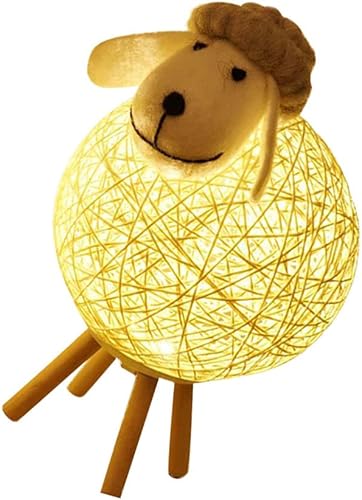 Miniatura 4 de JOEBO Lámpara de noche de alpaca, lámpara de escritorio, lámpara de lectura, mesa de cama ajustable, luz decorativa de oveja, lámpara de noche de