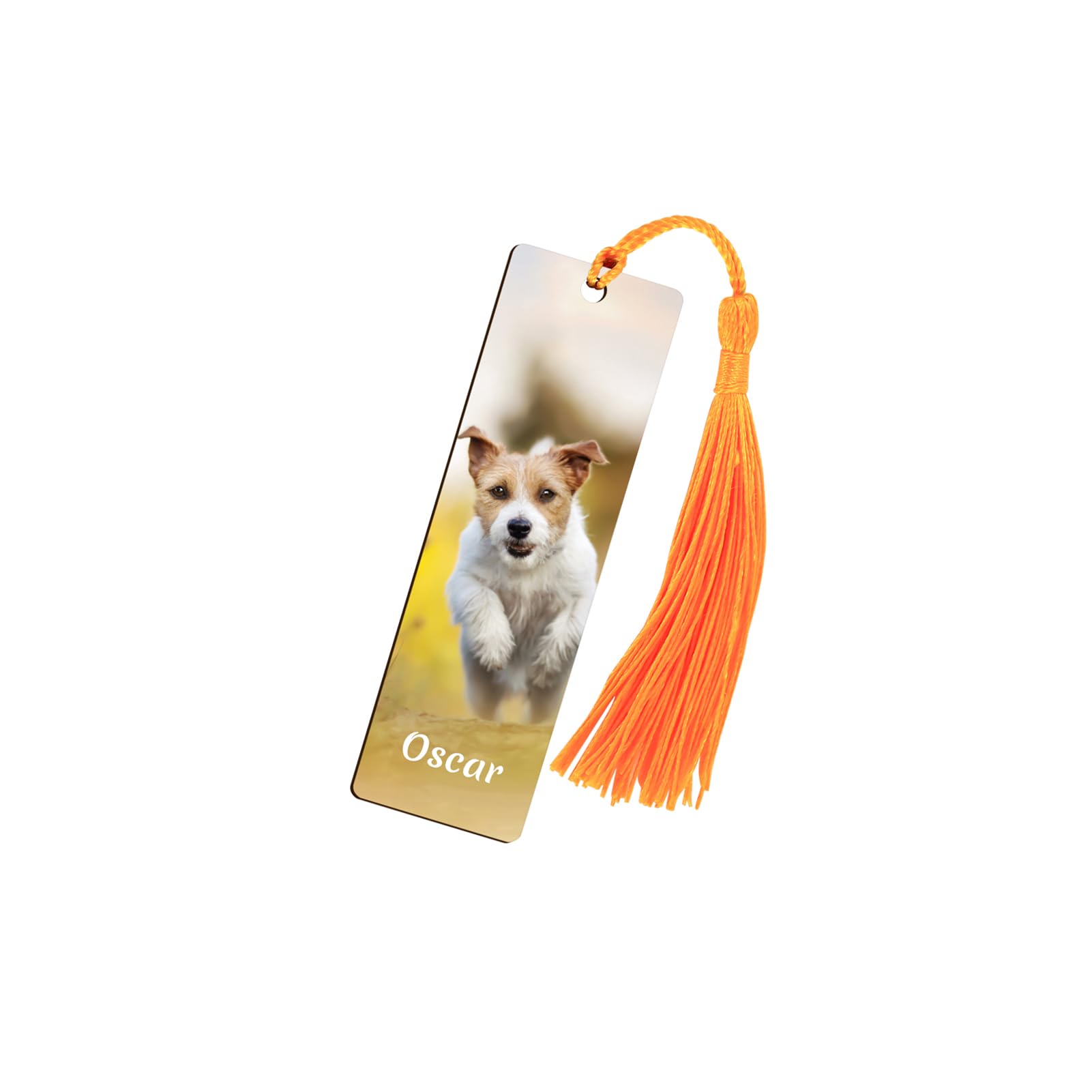 Personalised Bookmark with Photo Text, Custom Bookmarks with Tassel for Read Enthusiast Student Teacher, 3.7x1.18in, Printing on 2 Side — image 1