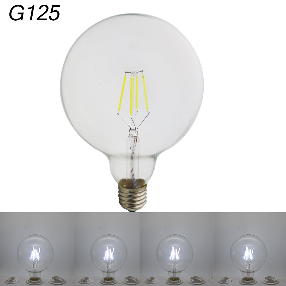 LED bulbos del filamento E27, bulbos del oscurecimiento 4W, iguales a 40W bombillas incandescentes, 400 lm, luz Blanco frío, 6500K, bulbos del LED, zócalo estándar E27 (20 piezas)