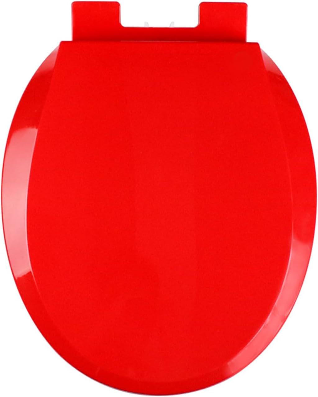Colored Soft Close Toilet Seat Round Toilet Seat with Quick Release for Easy Clean Simple Top Fixing Standard Toilet Seats with Adjustable Hinges, 36 * 41Cm/Red