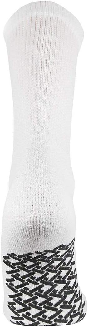 Diamond Star Men's Women Diabetic Loose Top Therapeutic Anti Slip Non Skid Gripper Soft Cotton Full Cushioned Crew Socks