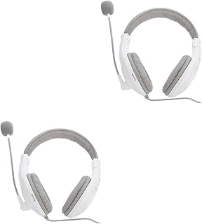 Obuyke 2Pcs PC Fones De Ouvido Earpod Microfone Fone De Ouvido Fone De Ouvido Gravação Fone De Ouvido Fone De Ouvido Para Jogos Monitor De Estúdio Fone De Ouvido Com Microfone Fone De