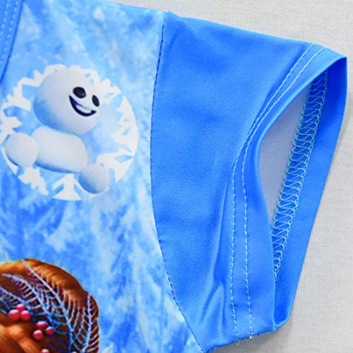 Aovclkid Little Girls Princess Dress Up Girls Cartoon Printed Casual Dress(2-3 Years,Blue) #TOP1