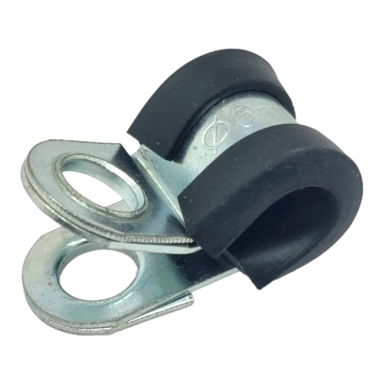W1 - Zinc Plated 6Mm Rubber Lined P Clips Steel Hose Pipe Clamp - Pack Of 5