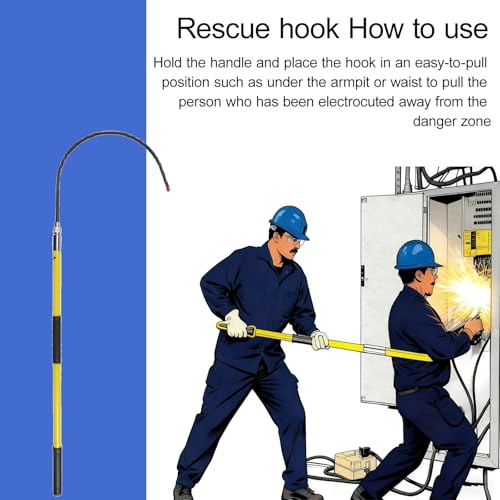Gancho de rescate aislado contra electrocución con poste epoxi de 18" 7