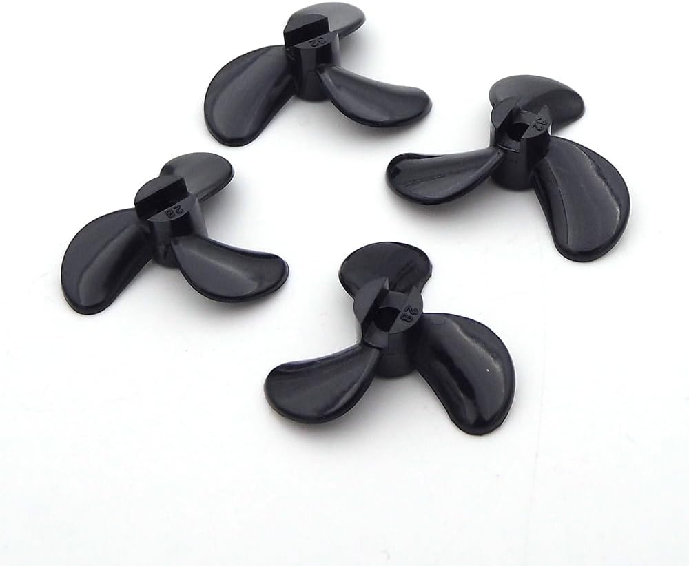 2PCS PC Boat Propeller 3 Blades Prop 3mm Shaft 28mm 32mm for RC Boat Marine Submarine Boat Model(2PCS D28 Left Hand)