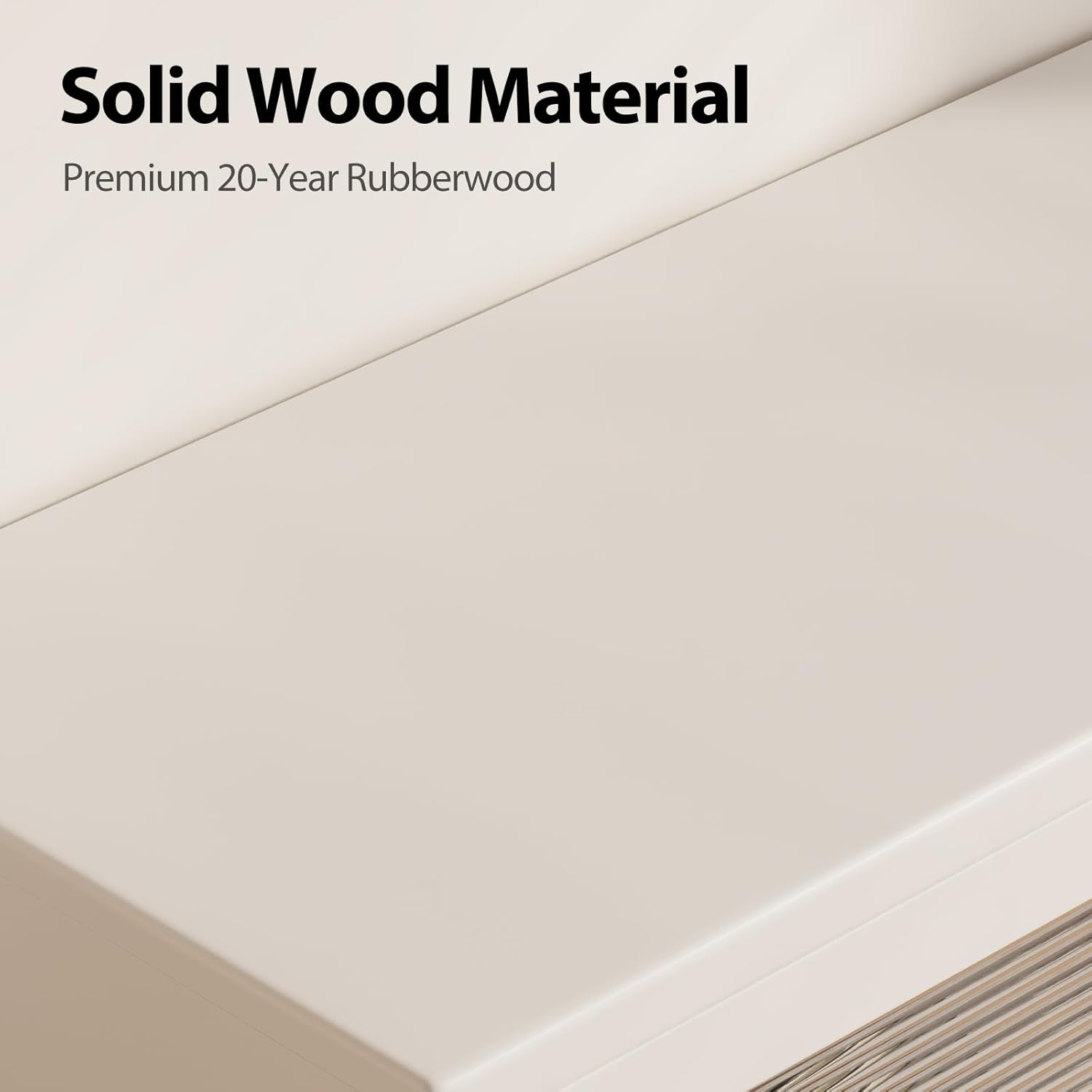 AQIMUELE Solid Wood Storage Cabinet with Glass Doors, 3 Shelf Small Storage Cabinet, Mid Century Modern Bookcase, Kitchen Pantry Cabinet (White, 31.5" W)