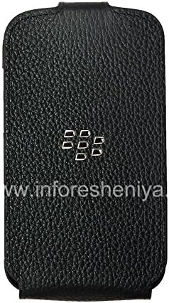 BlackBerry ACC-50707-301 Leather Flip Shell for Rim BlackBerry Q10 - Retail Packaging - Black
