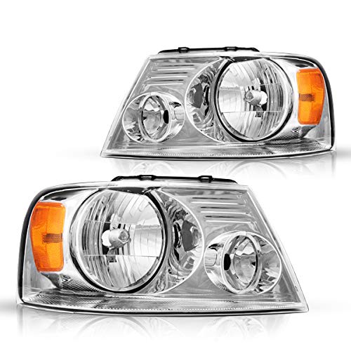 Torchbeam Headlight Assembly for 2004-2008 F150 Compatible with Front Headlight Housing Amber Reflector Clear Lens Passenger & Driver side