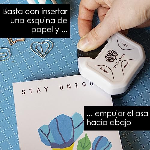 Miniatura 7 de Officetree Redondeador De Esquinas - Perforadora Redonda 3 En 1 Para Papel Sólido Troqueladora Corta Esquinas Tarjetas De Invitación