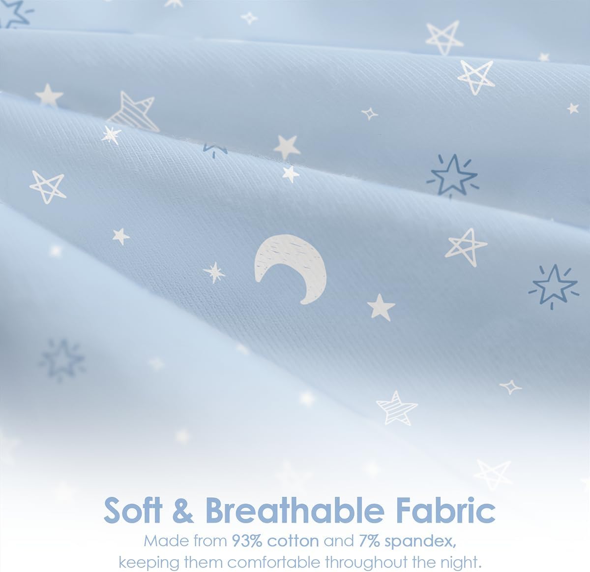 Baby Swaddle 0-2 Months, Cotton Arm-In Zipper Sleep Sack, Wearable Blankets Wrap for Newborn Infant Girls, Boys (Elephant, Star Moon, Pack of 2) - Image 3