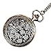 Collier de Fleur en Relief Creux Bijoux Vintage de Poche Pendentif avec chaîne pour Hommes Femmes