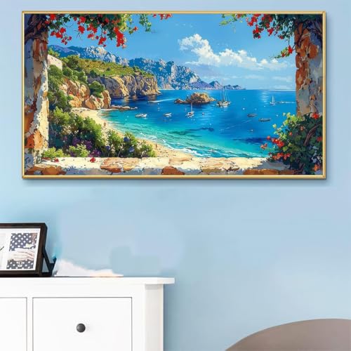 Peinture par numéro adulte mer et paysage format géant 90x180cm - 3