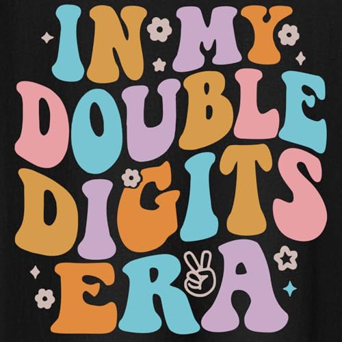 Image of Pairxily in My Double Digits Era Shirt for Girls 10th Cute 10 Year Old Girl Happy Birthday Shirts Gifts Short Sleeve Tops