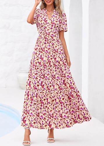 Image of KIRUNDO Womens Floral Boho Flowy Maxi Dress