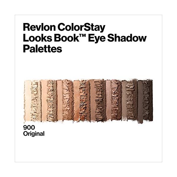 Revlon-ColorStay-Looks-Book-Eyeshadow-Palette-Longwear-Vibrant-Eye-Colors-in-Mix-of-Shimmer-Matte-and-Metallic-Finish-Original-900-34-oz Revlon Eyeshadow Palette, ColorStay Looks Book Eye Makeup, Highly Pigmented in Blendable Matte & Metallic Finishes, 900 Original, 0.12 Oz