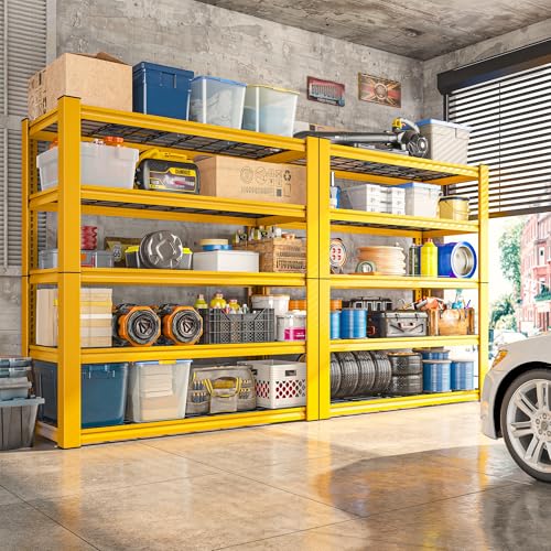 REIBII 72''H Garage Shelving 3010 LBS Storage Shelves Adjustable Metal Shelving 5 Tier Metal Shelves for Storage Industrial Shelf for Kitchen Pantry Warehouse Basement 72" HX35.5 WX16 D