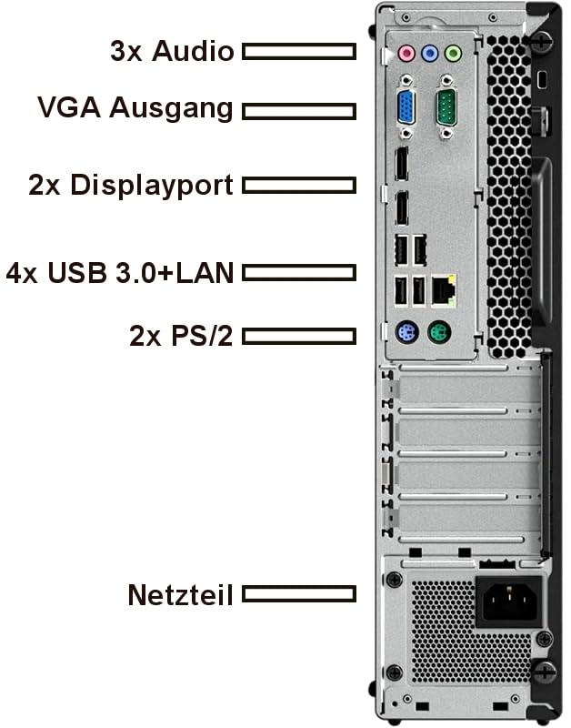 Lenovo - Schneller PC mit Intel Core i7 6700 - Desktop Computer + Silent Rechner für Büro & Home Office mit 4 GHZ - 32 GB - 1000 GB SSD - USB3.0 - WLAN - inkl Windows 11 Pro und Office 2010 | 7863