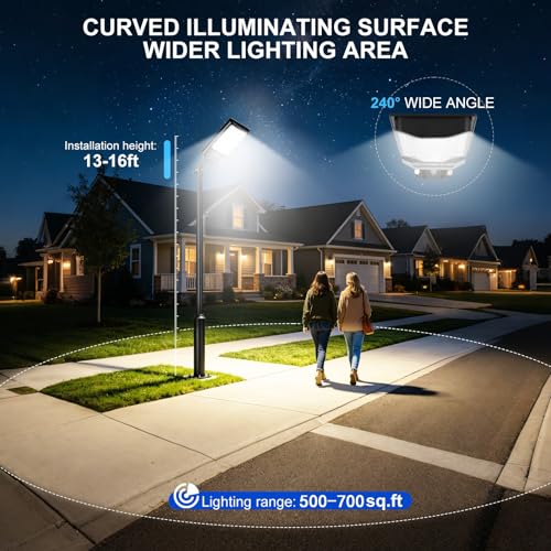 4 Pack Solar Street Lights Outdoor, Waterproof Motion Sensor Flood Light - image 6
