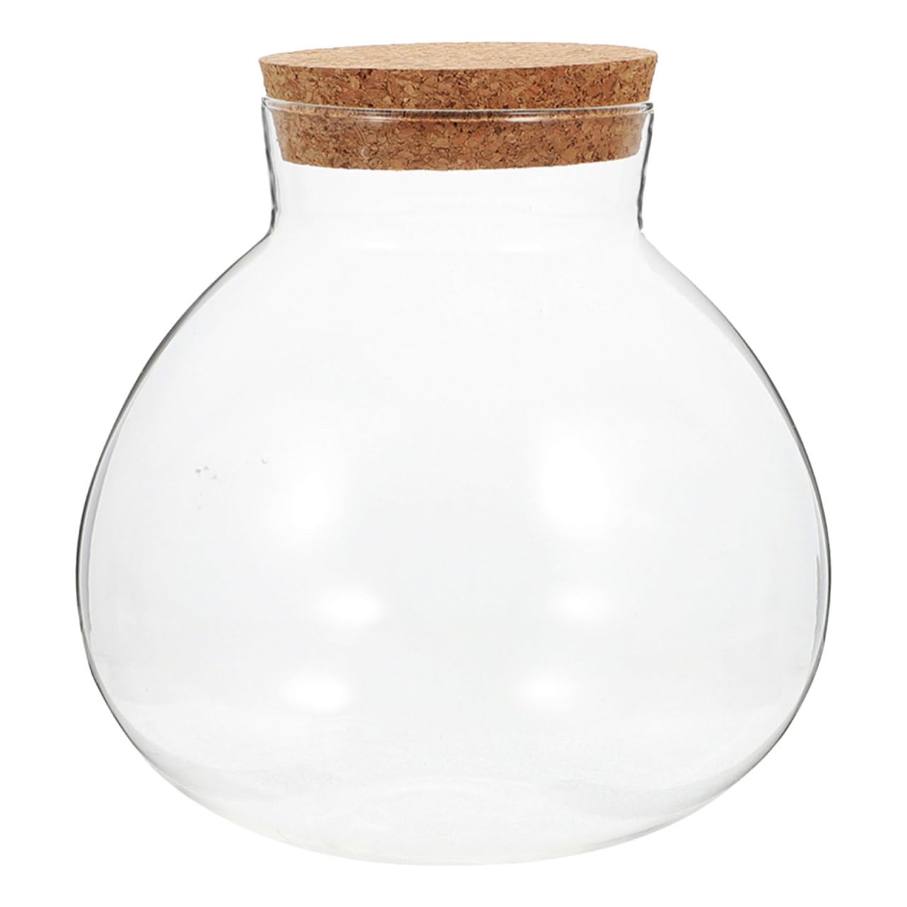 VICASKY Luftdichte Runde Glas Terrariumflasche mit Korken 13cm Mikrolandschaftsgefäß für Moos Sukkulenten und Hydroponik Dekoratives Pflanzglas für Schreibtisch und Fensterbank
